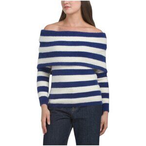 HYFVE Off The Shoulder Striped Sweater